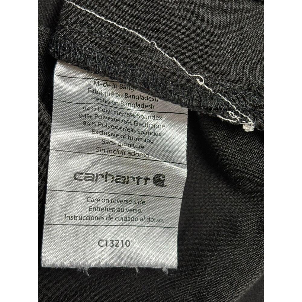 Carhartt Scrub Shirt Womens XL Black Force V Neck Pockets Stretch Top - Picture 5 of 8